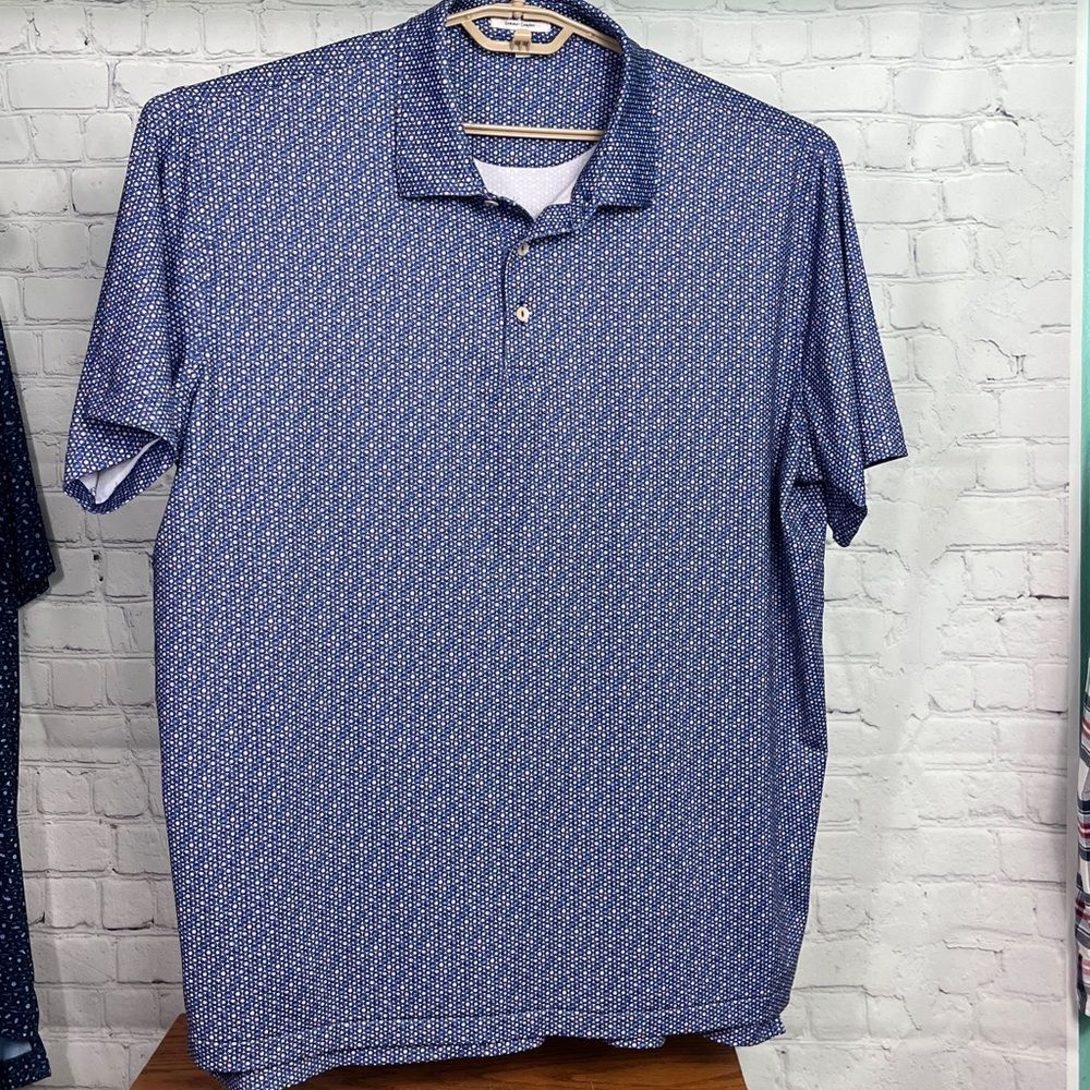 Peter Millar Summer Comfort Circle Patterned Golf Shirt XL